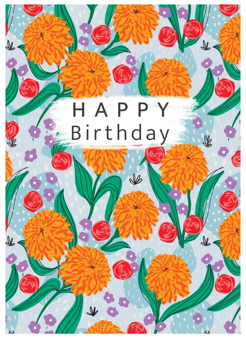 Happy Birthday Marigold Pattern