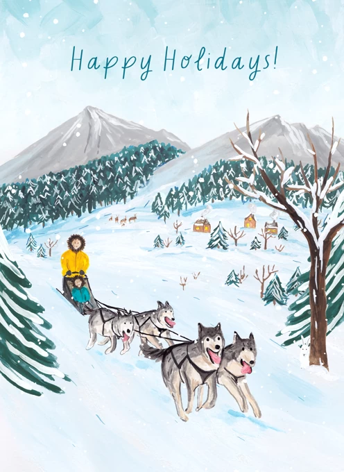 Happy Holidays Dog Sledding