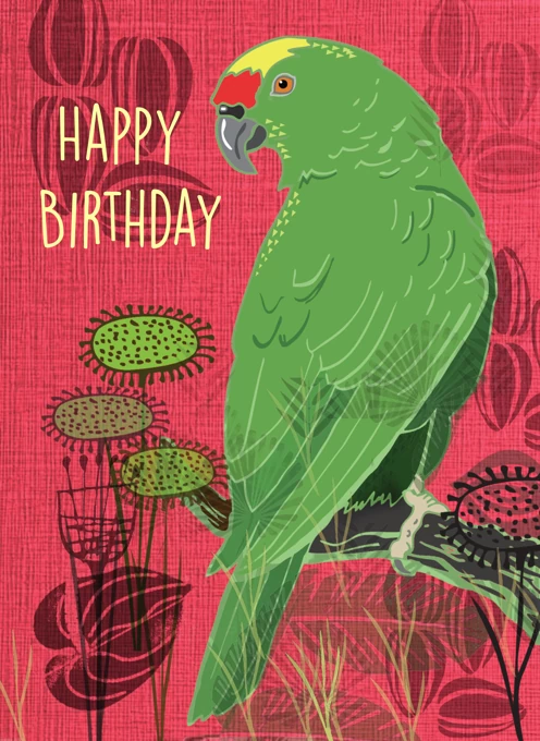 Happy Birthday Parrot Card