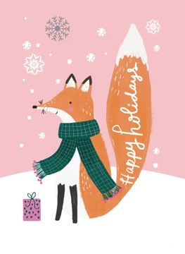 Winter Fox Holiday Card