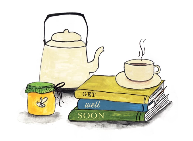 Tea and Books - Get Well Soon