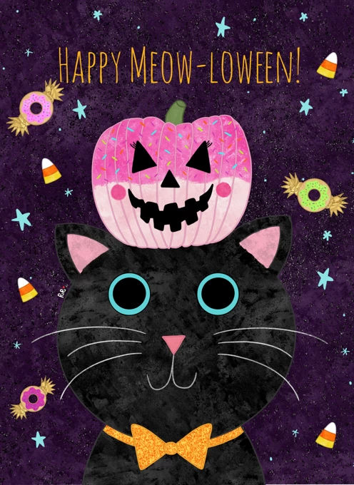 Happy Meow-loween Kitty Greeting Card