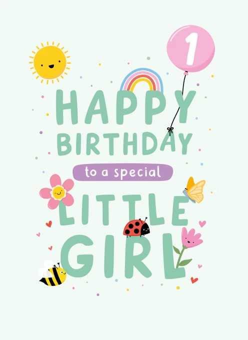 happy 1st birthday girl cards
