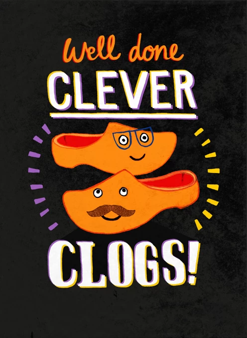 Clever Clogs Congratulations Design