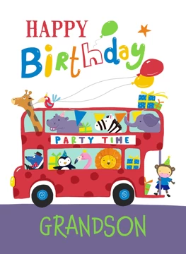 Grandson Birthday Party Animal Bus