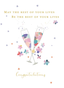 Congratulations Wedding Day! Confetti Champagne