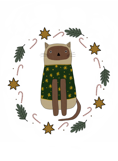 Cat in Christmas Jumper