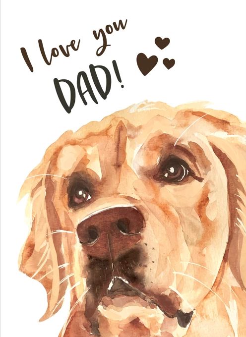 Father's Day Card Birthday Dad Brother to from Golden Retriever Dog Puppy Lover 