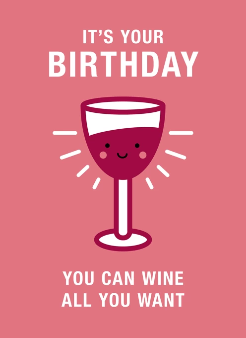 Kawaii Red Wine Birthday