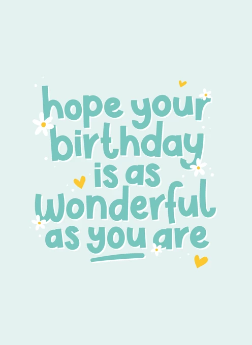 Wonderful You Birthday Card