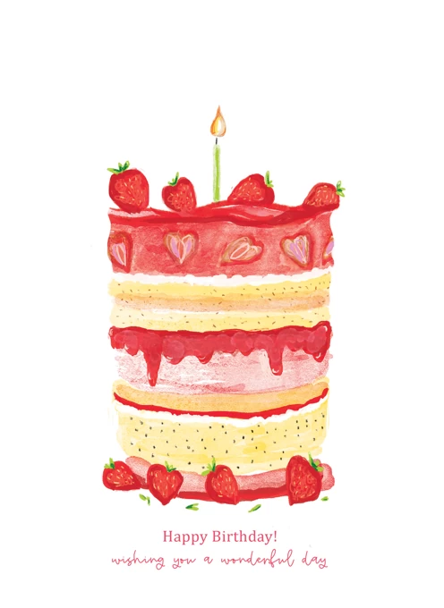 Strawberry Layer Cake Birthday