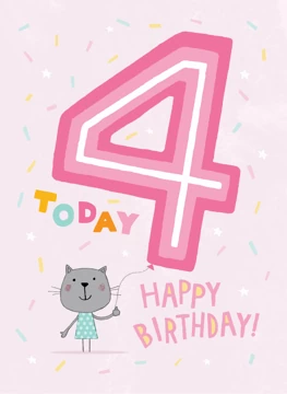 4 Today Happy Birthday! Cat Card