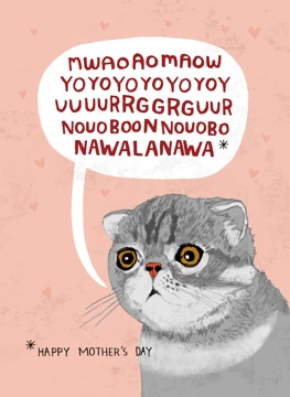 Talking Cat Mother's Day Card
