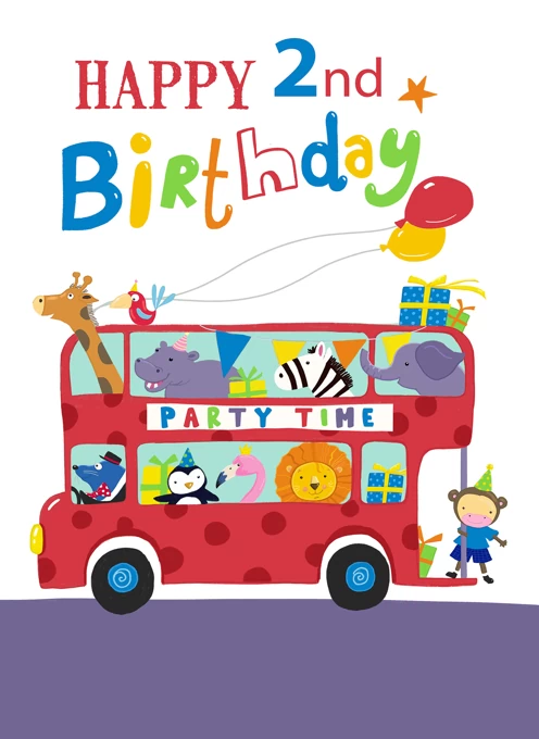 Age 2 Birthday Party Animal Bus