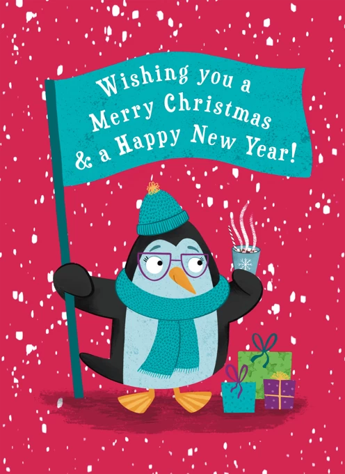 Cute Penguin Christmas Card