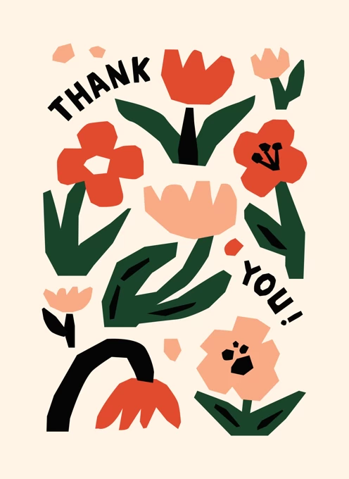 Thank you Card full of Flowers