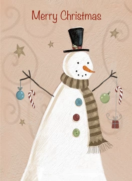 Merry Christmas Folk Style Snowman
