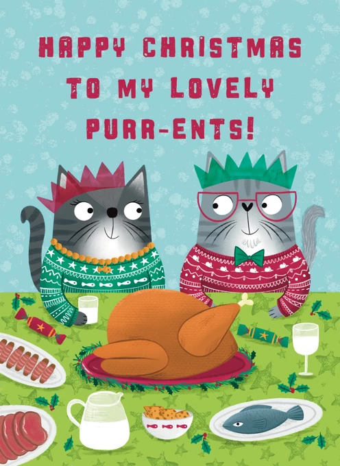 Cute Cats Parents Christmas Card