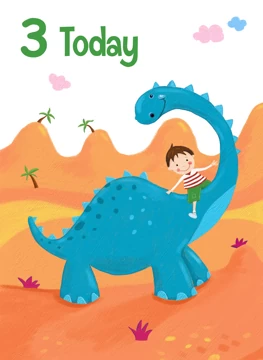 3 Today Birthday Boy With Dinosaur