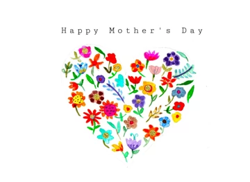 Happy Mother's Day flower heart