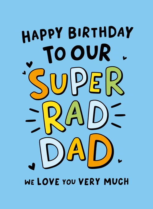 Our Super Rad Dad Birthday Card
