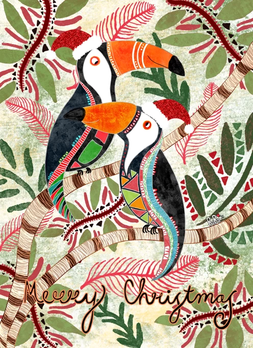 Tropical Toucan Holiday Card
