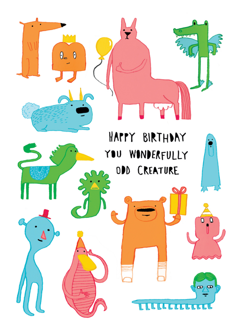 Wonderfully Odd Creature! Birthday Card