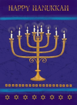 Happy Hanukkah Gold Candles