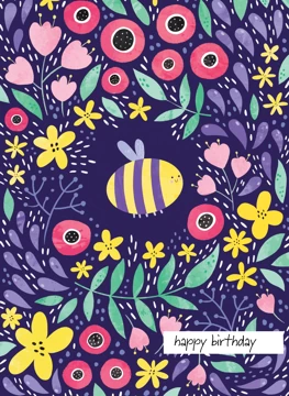 Bee in Flowers Birthday