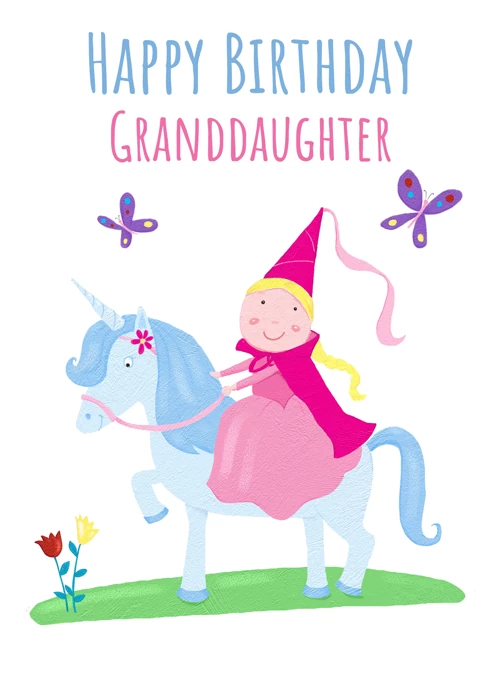 Granddaughter Birthday Cute Princess Unicorn