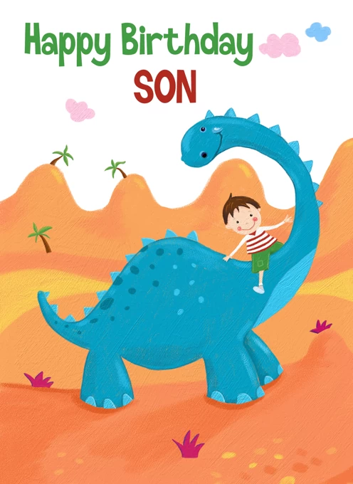 Son's Birthday Boy Dinosaur