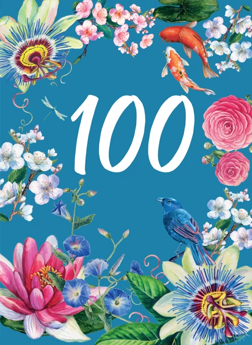100th Floral Decorative Birthday Card
