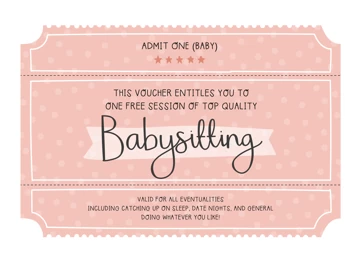 Babysitting Voucher Card