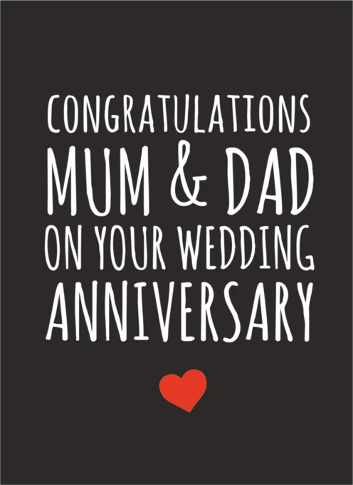 Congrats Mum and Dad - Wedding Anniversary