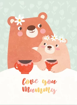 Love You Mummy Cute Bears