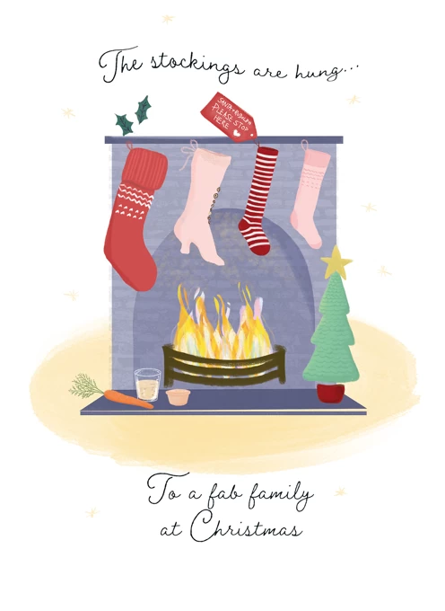 Fab Family Merry Christmas Foiled Card