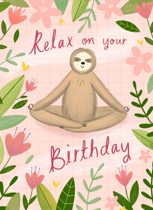 Yoga Sloth Birthday
