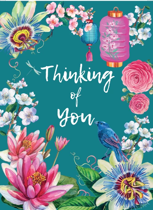 Thinking Of You Floral Decorative Card