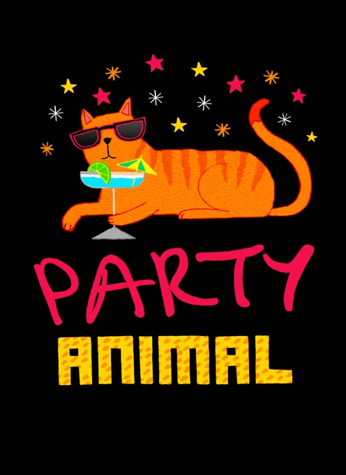 Party Animal Cat Cocktail Design