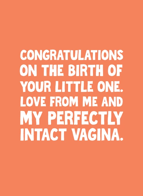 Intact Vagina New Baby Card