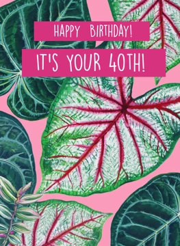 40th Houseplants Birthday card