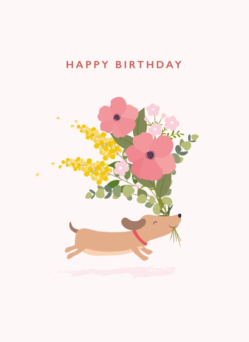 Cute Happy Birthday Dog by Klara Hawkins | Cardly