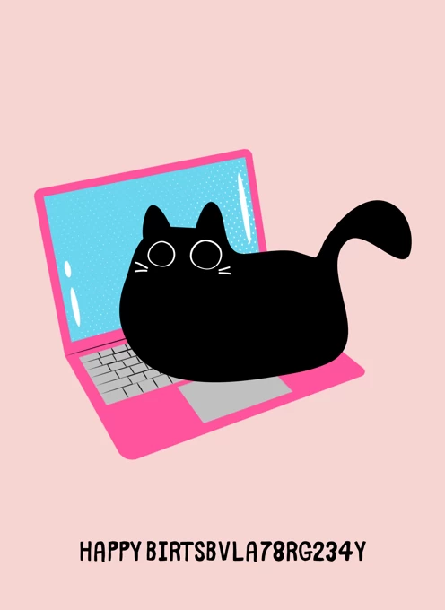 Funny Birthday Cat Typing
