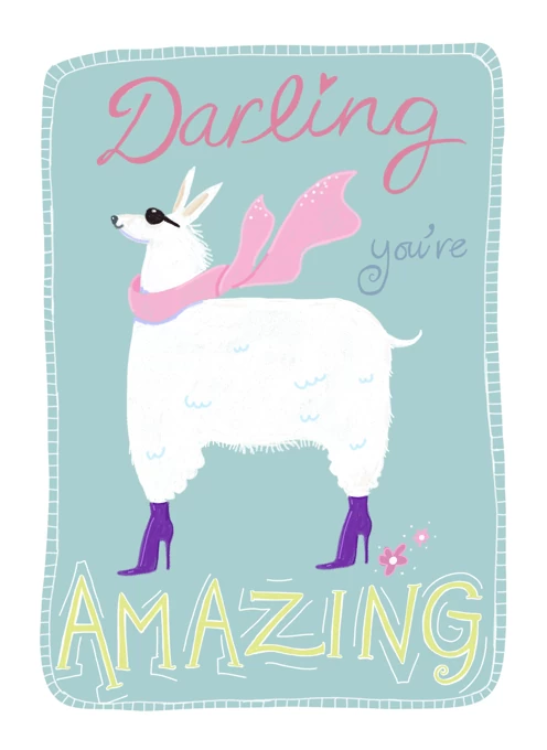 Darling You're Amazing Llama Card