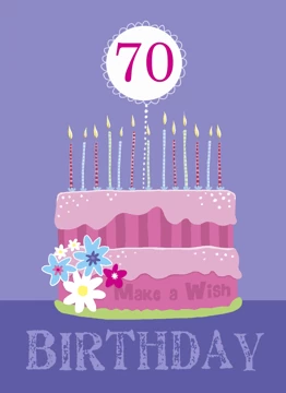 Age 70 Pink Birthday Cake