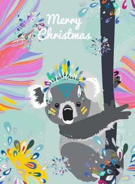 Koala Warrior Christmas Card