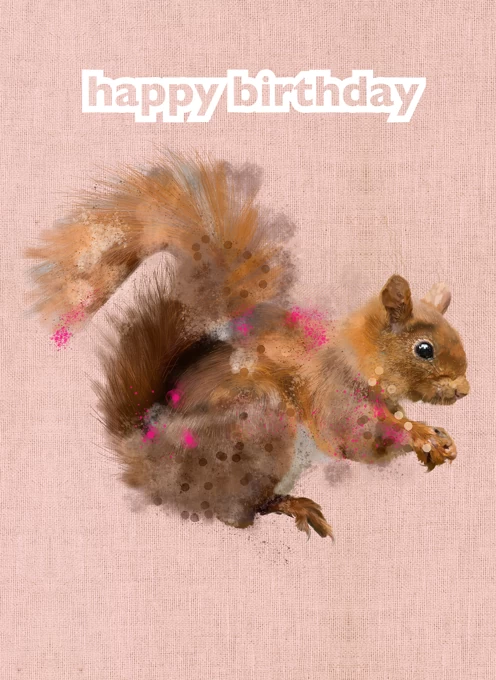 Cheeky Squirrel Birthday Card