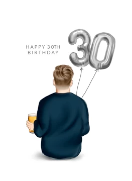 Happy Birthday Guy with Balloon