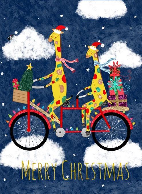 Festive Giraffe Holiday Card