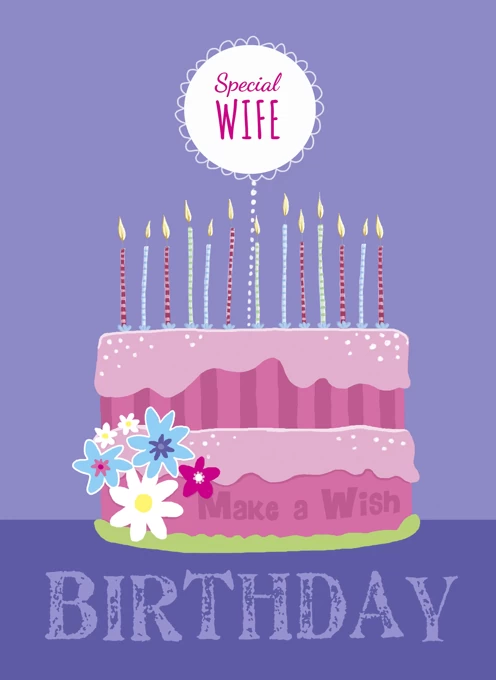 Wife's Birthday Modern Pink Cake